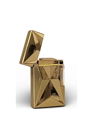 Premium Şampanya Altın Elmas Kesim Metal Çakmak - Lüks Rose Gold Serisi