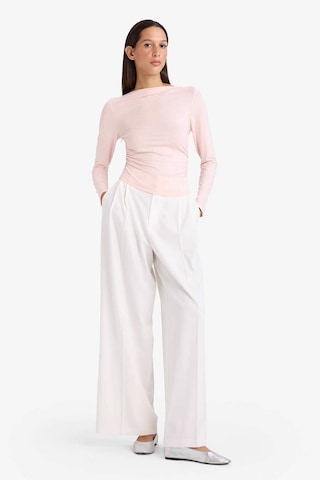 Defacto Slim Fit Dar Kesim Kayık Yaka Uzun Kollu Tişört F9029ax26sppn447 Pembe-pn447
