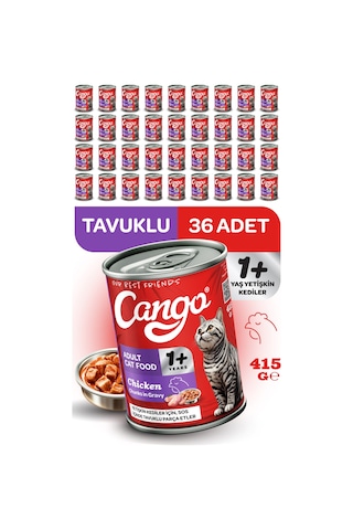 Cango Yetişkin Yaş Kedi Maması Tavuklu 415gr 36lı