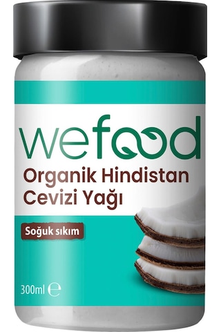 Wefood Organik Hindistan Cevizi Yağı 300 ml (Soğuk Sıkım)