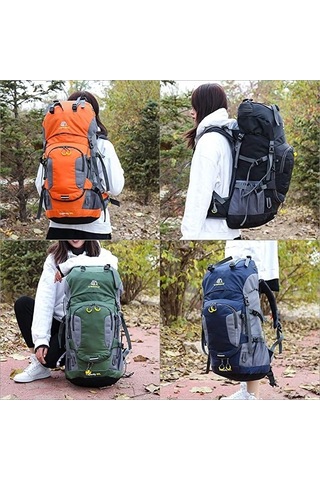 Çok Amaçlı Suya Dayanıklı 60l Outdoor Sırt Çantası Turuncu Turuncu