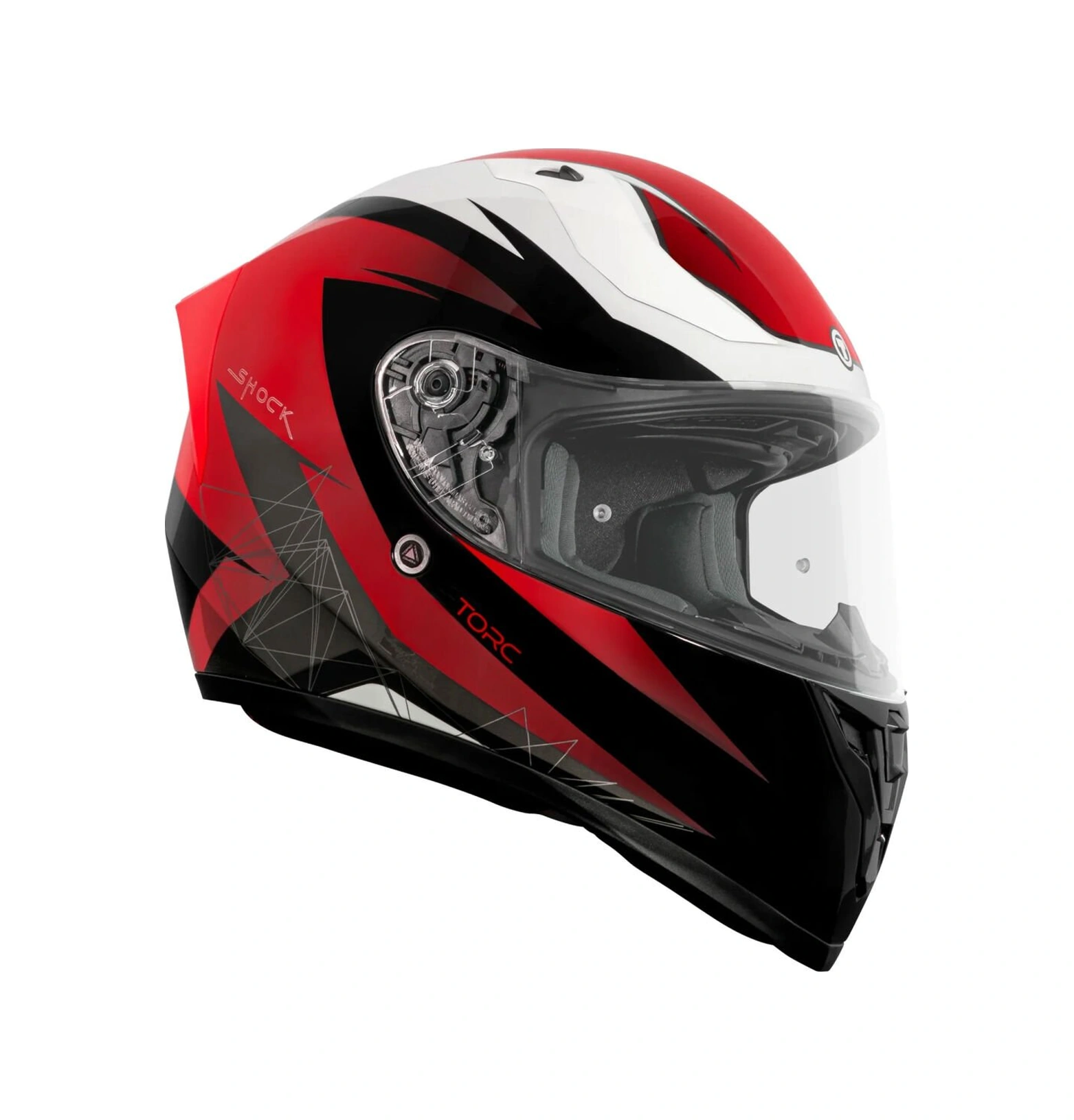 Torc T-15 Shock Kapalı Motosiklet Kaskı Siyah - Kırmızı - Beyaz