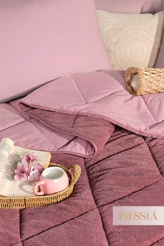 Veloria Wellsoft Çift Kişilik Yorgan Çift Taraflı Ultra Yumuşak 4 Mevsim Konfor 195x215 Cm Gül Kurusu