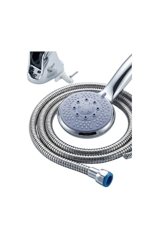 Mavi 4 Kademeli El Duşu Seti Spiral Hortum Ve Duvar Askılı Çok Renkli 37746801