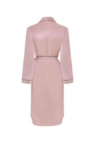 Classic Pink Silk Dressing Gown By Agent Provocateur - Elegant Nightwear With Contrast Piping Pembe