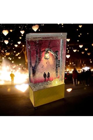 Dekoratif Işıklı Sokak Lambası Gold Gece Lambası Gold