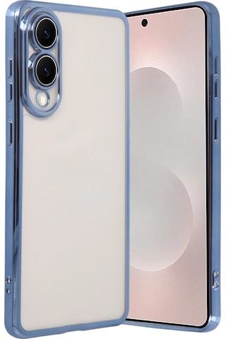 Samsung Uyumlu Galaxy S25 Edge Kamera Korumalı Lensli Silikon Açık Mavi,