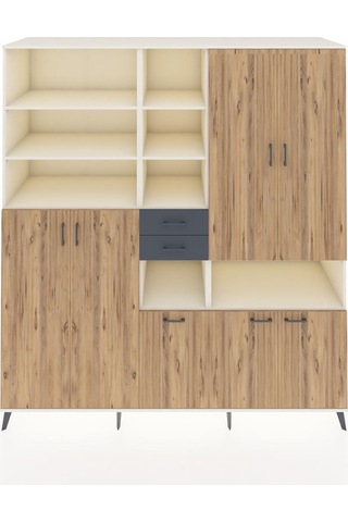Kronos Dolap 17 Raflı 2 Çekmeceli 7 Kapaklı 220x59x243 Aytaşı-çam/antrasit Atlas Çam/antrasıt