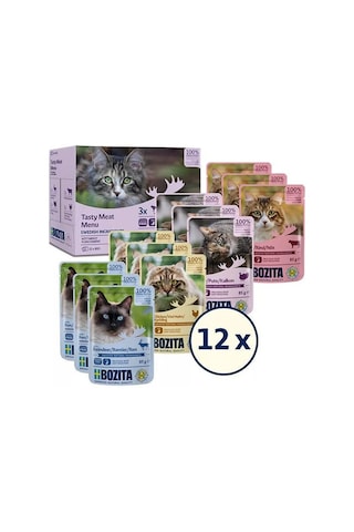 Bozita Sos İçinde Etli Kedi Konservesi Multibox 12x85 Gr