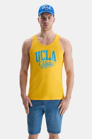 Ucla Pebble Sarı Sıfır Kol Baskılı Oversize Erkek Tshirt Sarı