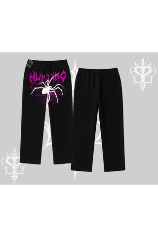 Beyaz Baggy Eşofman Altı Autumn Spider Siyah