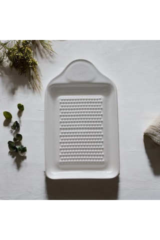 Porselen Kare Bebek Sebze Meyve Püre Yapıcı Elma Rendesi Mama Rendesi Beyaz