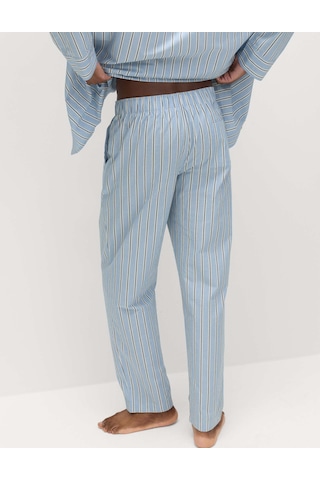 Marks & Spencer Pamuklu Çizgili Pijama Altı Mavi Mix