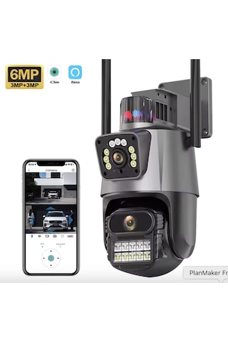 6mp Wifi Ptz Dome Kamera Aı İnsan Algılama, Gece Görüş, İki Yönlü Ses, Ip66 Su Geçirmez