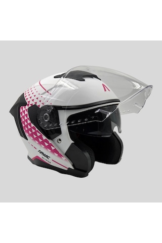 Arwic AR836 Skystar Yarım Ece-R 22.06 Motosiklet Kaskı Pembe