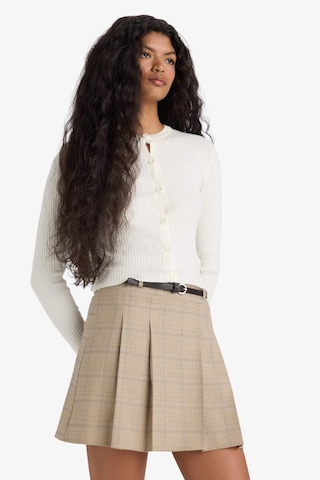 Defacto A Kesim Kareli Normal Bel Mini Etek F9112ax25aubn226 Kahve