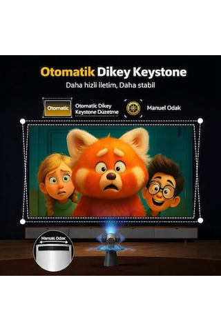 Harvox Hy300 Pro Max Bataryalı Projeksiyon Kablosuz Kullanım, Elektrik Olmadan Sinema Keyfi, 4k Destekli, Wifi 6, Bluetooth 5.0, Otomatik Focus