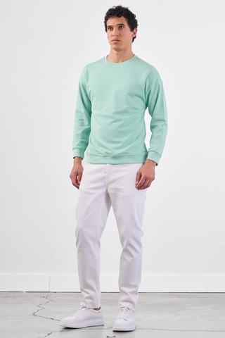 Dufy Mint Yeşili Bisiklet Yaka Regular Fit Erkek Sweatshirt Mint Yeşili