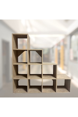 Mukotoys Basamak Raf Kitaplık Mdf 130x130