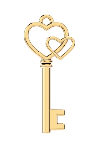 Chocli 18 Ayar Altın Kaplama Love Key Kolye