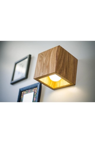 Decarthuma Yansıtma Tasarım Çift Yön Ahşap Salon Duvar Aplik Meşe