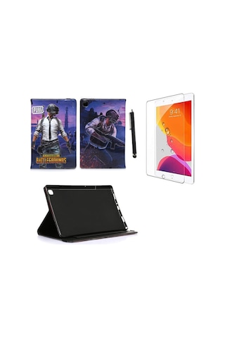 Uyumlu Ipad Mini 2 Kılıf A1489 A1490 A1491 Kılıf Kabartma Resimli Kılıf + Ekran Koruyucu + Kalem Kapaklı Kılıf