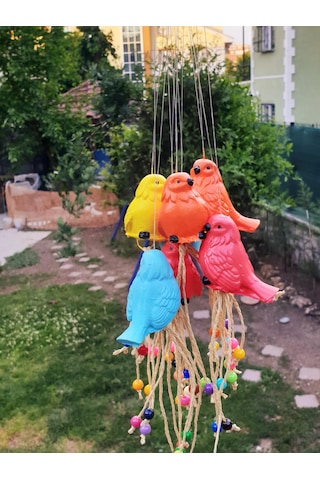 Dafniart 4 Lü Boncuklu Kuşlar Balkon Bahçe Duvar Dekoru