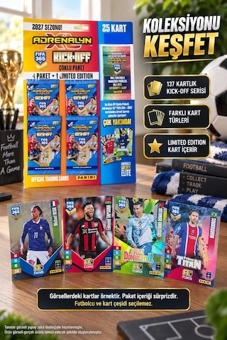 Panini Fıfa 365 2027 Adrenalyn Xl Kick-off Futbolcu Kartı 4 Paket + 1 Limited Edition - 25 Adet Kart