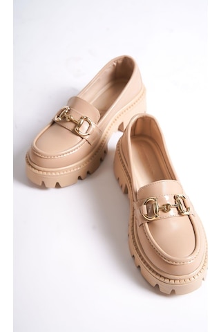 Mubiano Mb1180-n Kalın Taban Nude Tokalı Kadın Kolej Loafer Nude