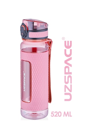 Uzspace 520ml Tritan Su Matarası Silikon Korumalı Kaydırmaz Gövde Pudra Pembe Uzspace 520ml Tritan Su Matarası Silikon Korumalı Kaydırmaz Gövde Pudra Pembe
