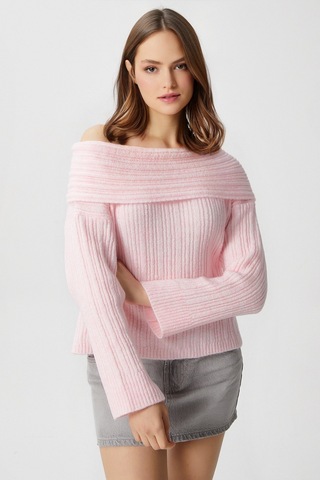 Ritnice Kadın Perla Sof Pembe Yumuşak Dokulu Kazak Softpembe