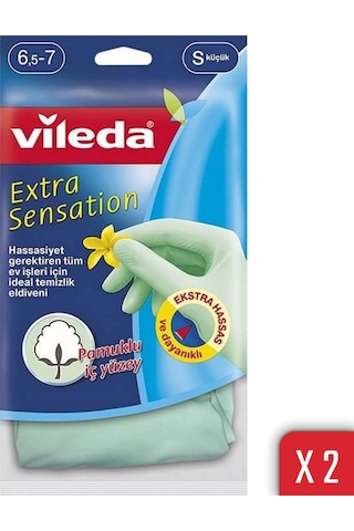 Vileda Extra Sensation Temizlik Eldiveni No 6,5-7 Küçük Boy 2'li