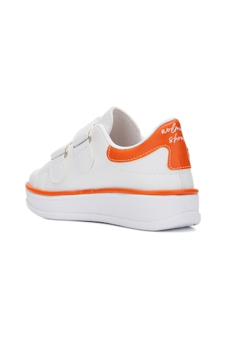 Günlük Unisex Çocuk Sneaker Cırtlı Dikiş Detaylı Kalın Tabanlı Rahat Hafif Spor Ayakkabı 525pf Turuncu