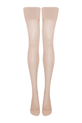 Agent Provocateur Amber 15 Denye Ince Külotlu Çorap, Vintage Stil, Rahat Ve Dayanıklı Şampanya