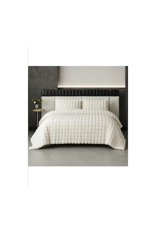 Ak Home Textile Diamond Kürk Comforter Set, Çift Kişilik Yorgan Seti 220x240 -bubble Krem Bej