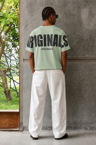 Tarz Cool Originals Baskılı Oversize Erkek Tişört Süprem %100 Cotton Yeşil