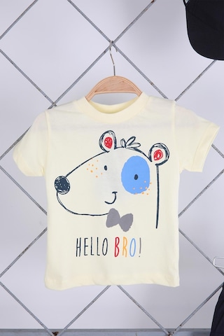 Babyhola 3'lü Tişört Keten Şort Şapka Erkek Bebek Çocuk Bayramlık Alt Üst Takım Elbise 02111 001