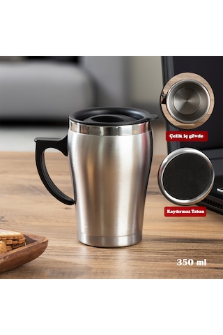 Porsima 05550 Paslanmaz Çelik Termos Kupa Termos Bardak 350ml Güm