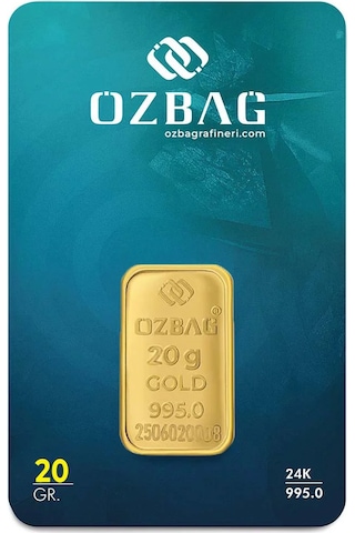 AgaKulche 24 Ayar 20 gr 995 Özbağ Külçe Altın