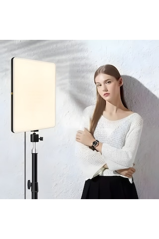 Profesyonel 10 İnç Led Panel Işık Seti Ayarlanabilir Tripodlu, Soğuk/sıcak Işık, Fotoğraf & Video Çekim Aydınlatma, Stüdyo Işık Sistemi