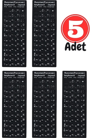 Mn6 Mr01 Rusça Klavye Sticker/silinmez-5 Adet/rusça Ingilizce Klavye Etiketi