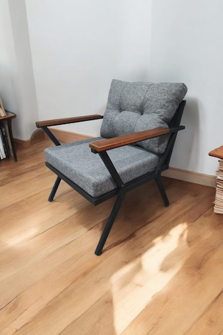 Pilocca Demonte Metal Tekli Bahçe Mobilyası, Gri, 60x60 Cm Gri