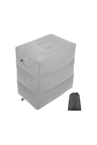 Elmpaly Ayarlanabilir Yükseklikli Şişme Ayaklık Gri - Seyahat Ve Ofis İçin Taşınabilir Ergonomik Destek