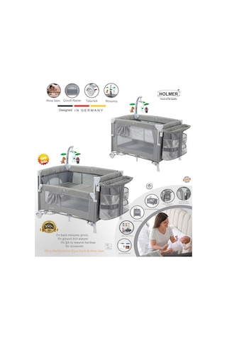 Holmer Yatak Hediyeli Eurostyle Maxi Comfort Dönenceli Anne Yanı Park Yatak 70x110cm + Aloevera Yatak