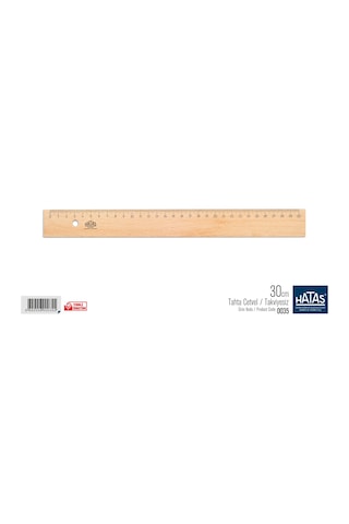 Hatas 0035 Tahta Cetvel 30 CM Ahşap