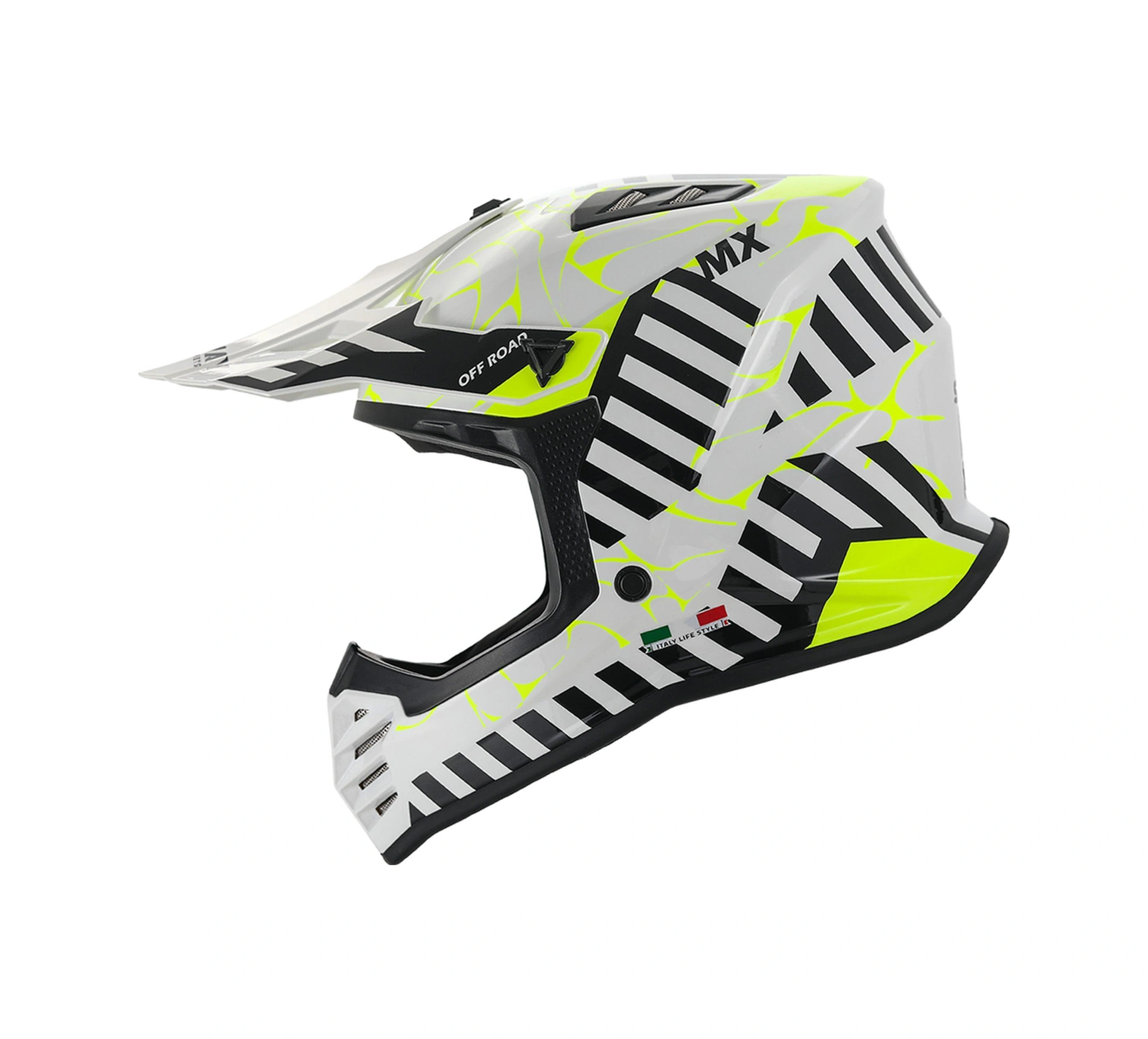 Sway 618 Alert Çocuk Cross Kaskı Bisiklet Motosiklet Enduro Kask L Beden Beyaz Sarı Çocuk Kaskı Beyaz - Sarı