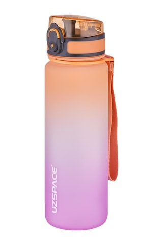 Uzspace 2'li Tritan Matara Seti 500 Ml Çift Renk Softtouch Ff Collection Tritan Su Matarası Mor Turuncu - Siyah Beyaz
