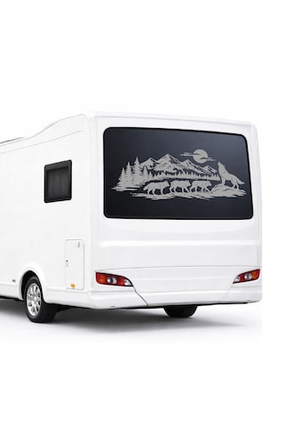 Doğa Manzarası Ve Kurt Sürüsü Karavan Sticker 90 X 37 Cm