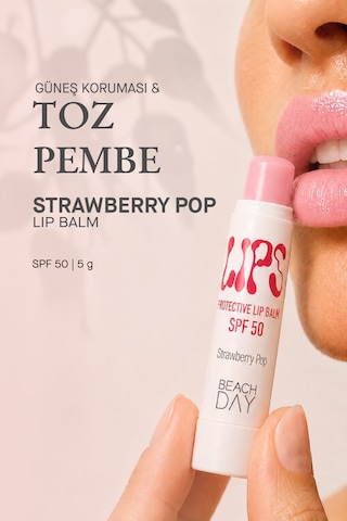 Beach Day Lips Strawberry Pop 50f 5g Dudak Koruyucu Çilekli