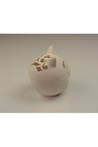 Kedi Mumluk | Boyanabilir Obje Seramik Bisküvi